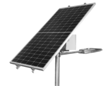 Outdoor solar lighting system with solar panel